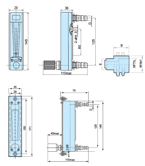 DK800S-3、DK800S-4、DK800S-6 玻璃轉(zhuǎn)子流量計